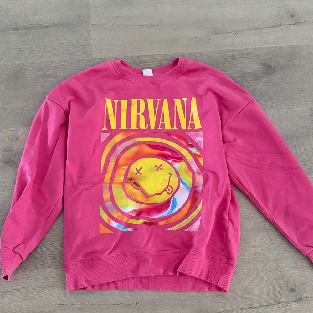 NIRVANA Pink Crew Neck Sweater